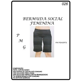 Molde para bermuda social feminina P, M e G Nº  026 - 9104 