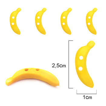 Botão com pé - We care about - 6 unidades - Banana - 37027