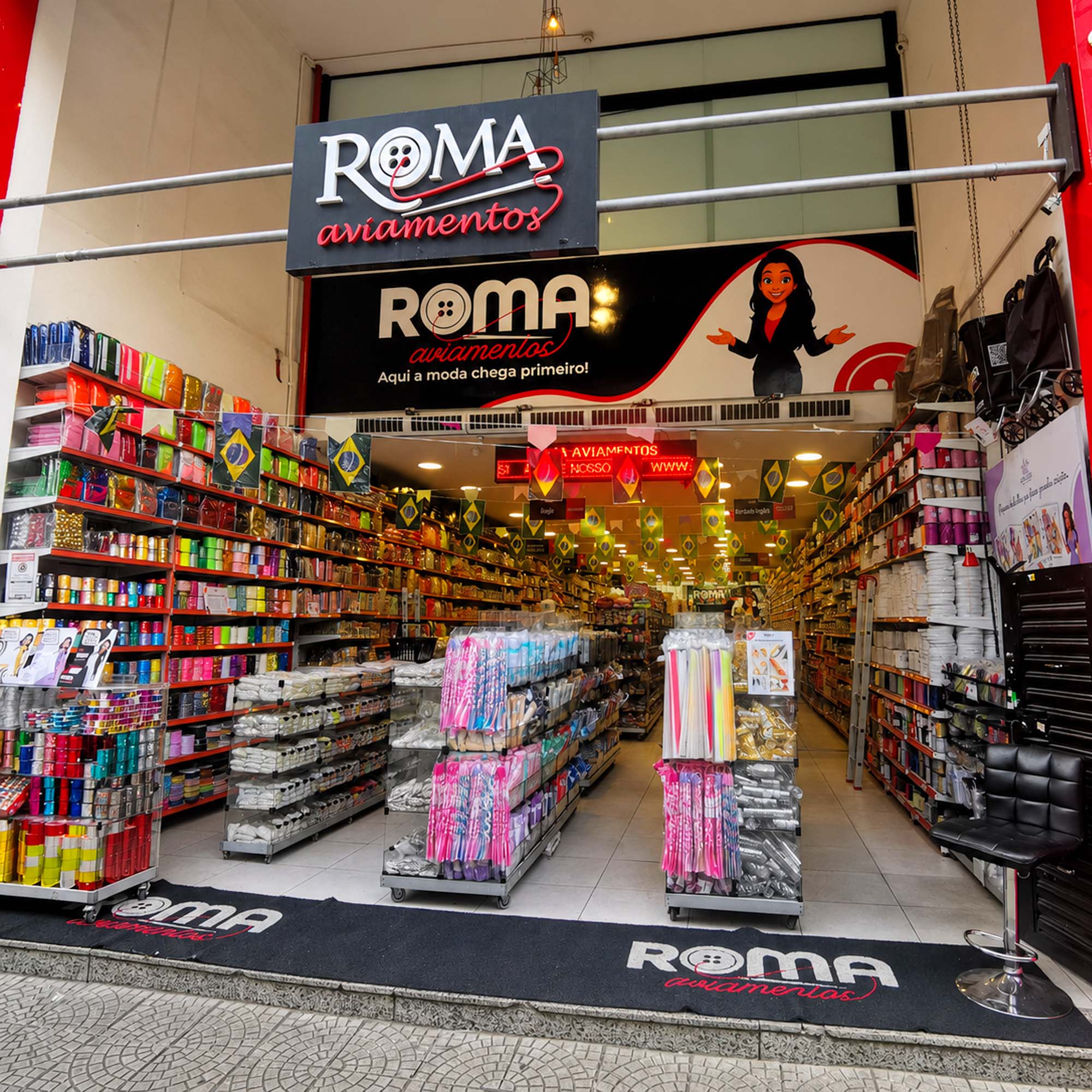 Loja física Roma Aviamentos — Rua Almirante Barroso, 178, Brás, São Paulo