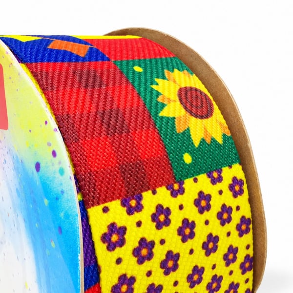 Fita Jeans Estampada Retalhos Junina detalhe da estampa