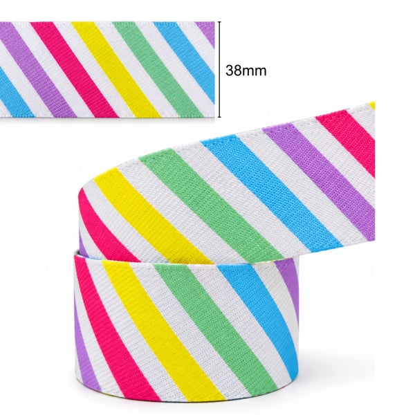 Fita Jeans Estampada Listras Candy C23 - medida 38mm com régua