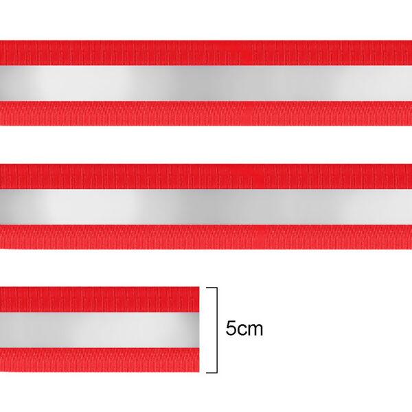 Fita refletiva - 50mm x 100m - Cinza/Vermelho - RO.115104 - 040492