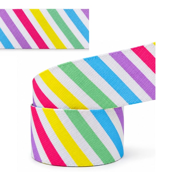 Fita Jeans Estampada Listras Candy C23 - rolo duplo 38mm x 10m