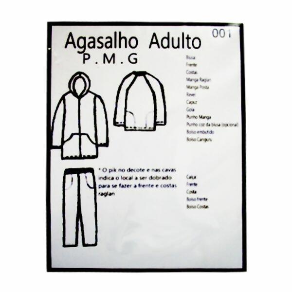 Molde Nº 001 agasalho adulto P, M e G - 7681 