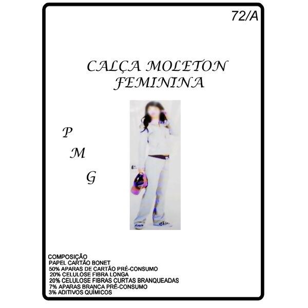 Molde Nº 72/A calça moleton feminino P, M e G - 7623