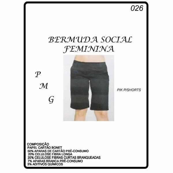 Molde para bermuda social feminina P, M e G Nº  026 - 9104 