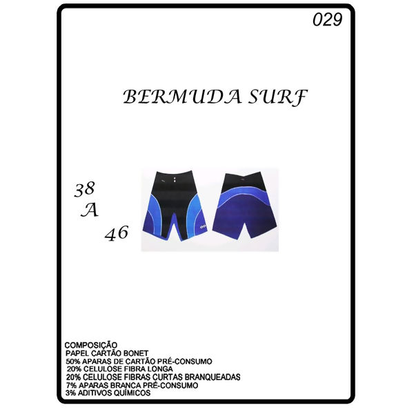Molde para bermuda surf mod 3 N. 29  tam. 38 à 46 - 8184 