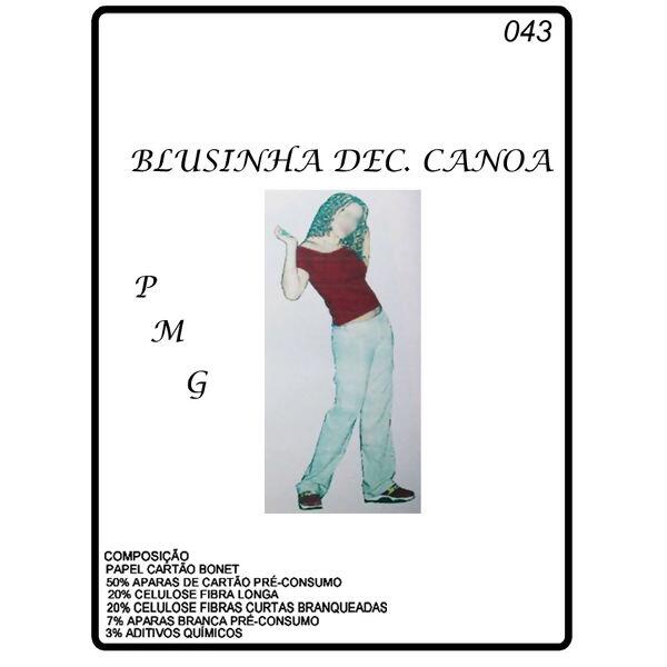 Molde para blusa com decote canoa P, M e G Nº 043 - 9121 