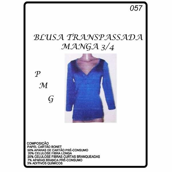 Molde blusa transpassada com manga - N-57