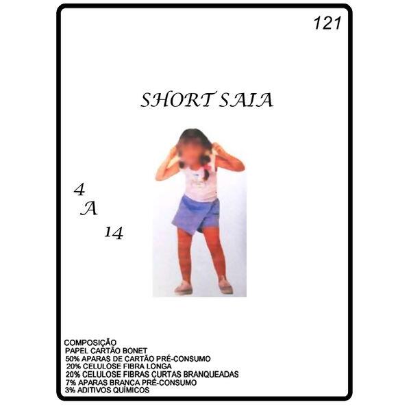 Molde para short saia tam. 4 ao 14 Nº 121 - 9325