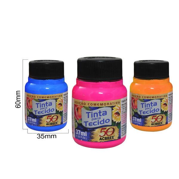 Tinta para tecido - Acrilex - Fluor - 37ml - 13259