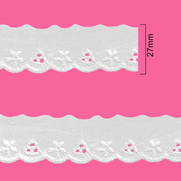 Bordado inglês - 27mm x 13,7m - Branco - TL634442-C1