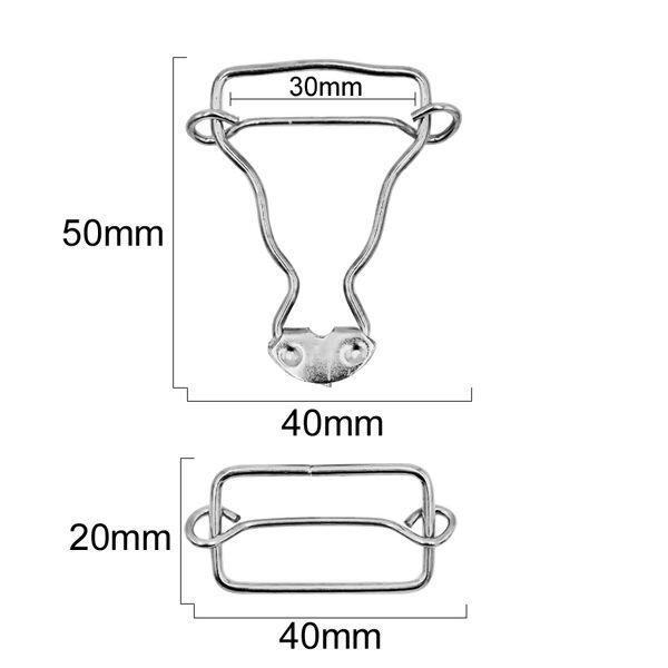 Fivela de metal Jardineira 30mm c/20 unidades - Níquel - 022233