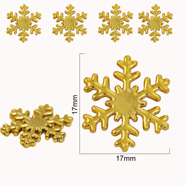 Enfeite -  Floco de neve - Dourado 9663 - 25 unidades - 042480