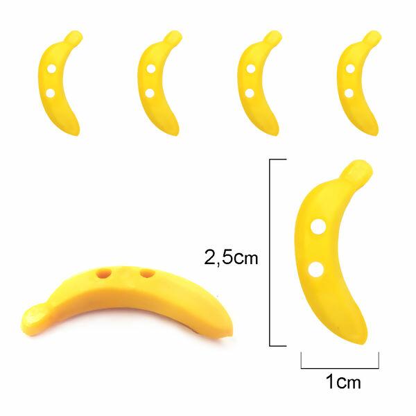 Botão com pé - We care about - 6 unidades - Banana - 37027