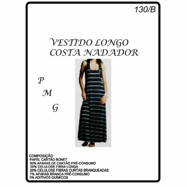 Molde Nº 130/B Vestido longo costa nadador tam. P, M e G  -  17344