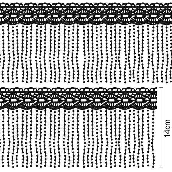 Guipir Poliester RO.50019  Preto 14cm x 13,7m