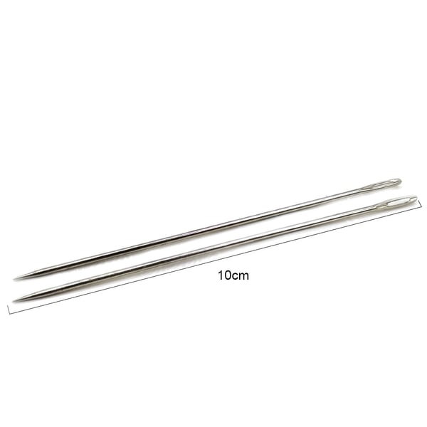 Agulha de tapaceiro - 2 unidades - 10cm - Prata - UTFR.512