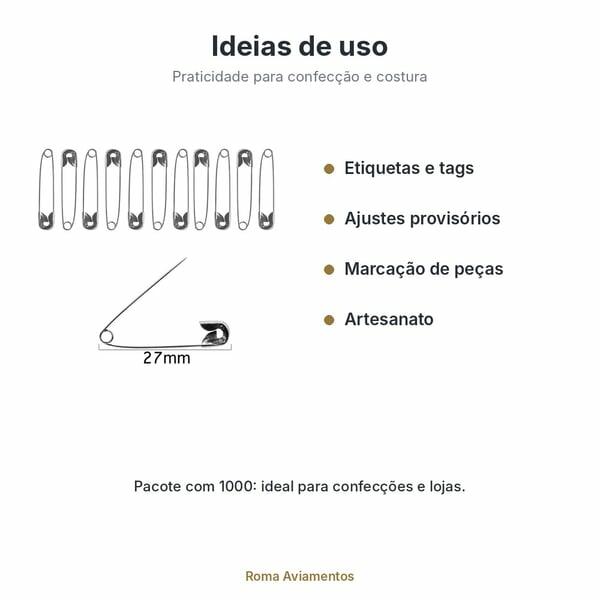 Alfinete de Segurança N-0 27mm Níquel - ideias de uso
