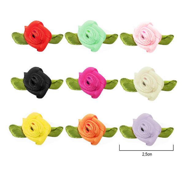 Flor Rococó de Cetim - pacote com 100 unidades - Sortidas Flor Rococó de Cetim - pacote com 100 unidades - Sortidas