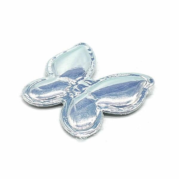 Aplique metalizado - 100 unidades - Borboleta - Azul - RO.150070 - 031189