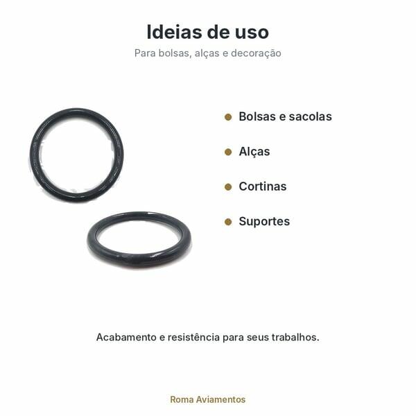 Argola Roliça Plástica Preta 48 unidades - ideias de uso