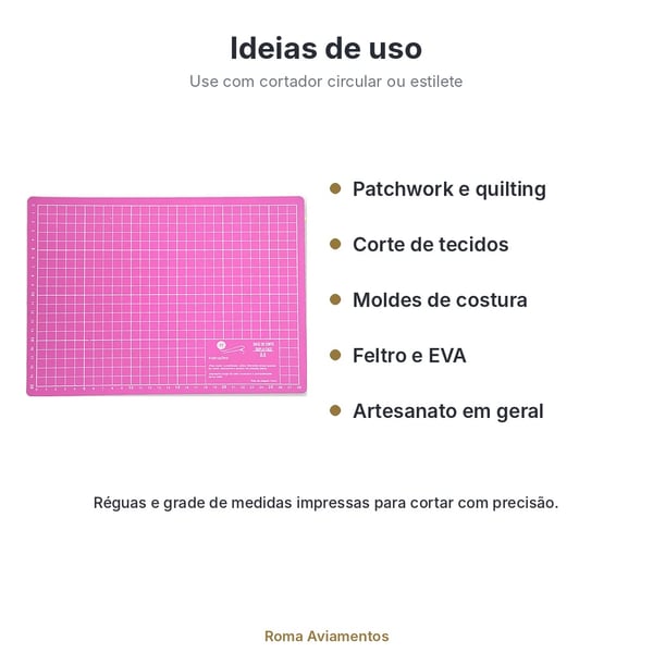 Ideias de uso da base de corte A4 para patchwork, tecidos e artesanato
