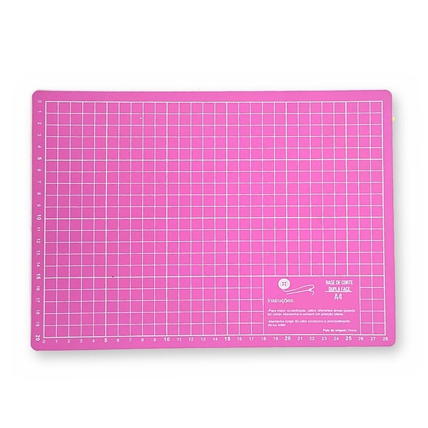 Base de corte A4 dupla face rosa 22x30cm para patchwork
