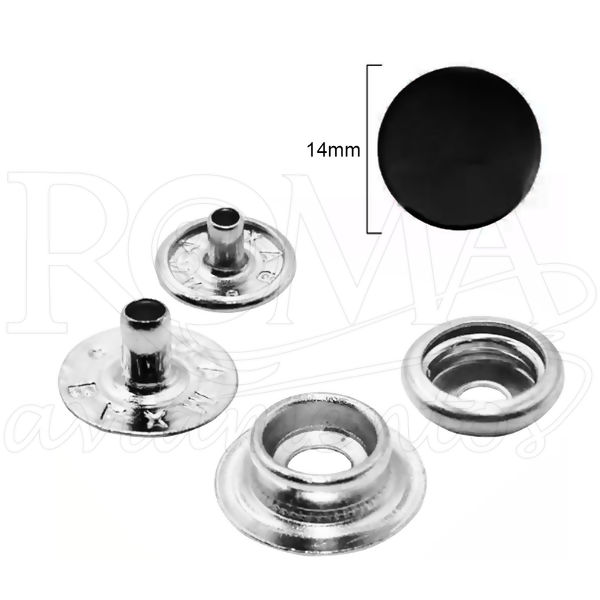 Botão de Pressão 1002/100x Preto FPTO Baxmann 200 unidades