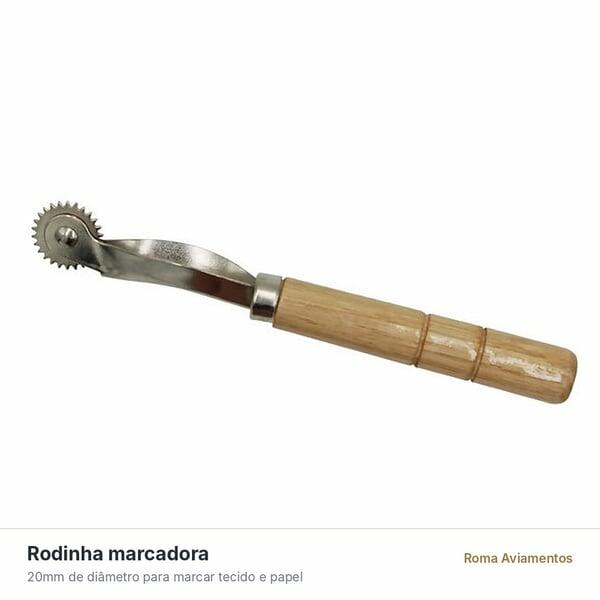 Carretilha Marca Tecido com Cabo de Madeira 15cm - detalhe