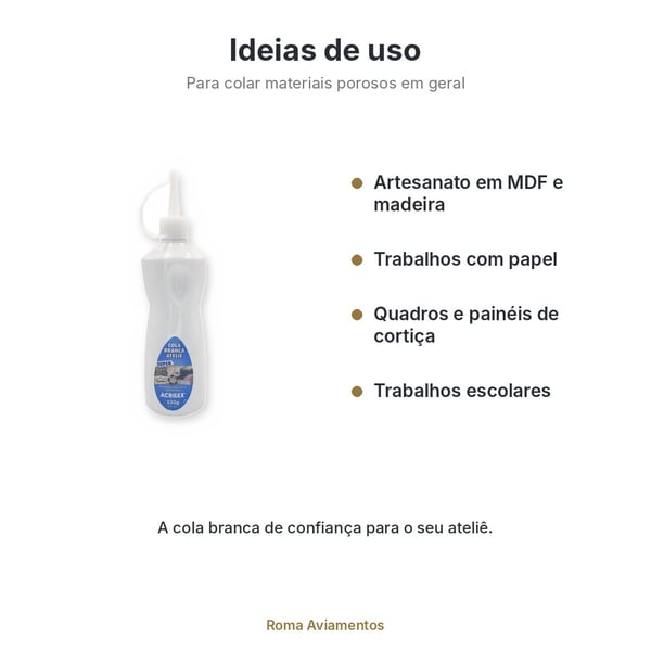 Cola Branca Ateliê Acrilex 250g - ideias de uso
