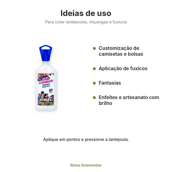 Cola Lantejoula Acrilex 90g - ideias de uso