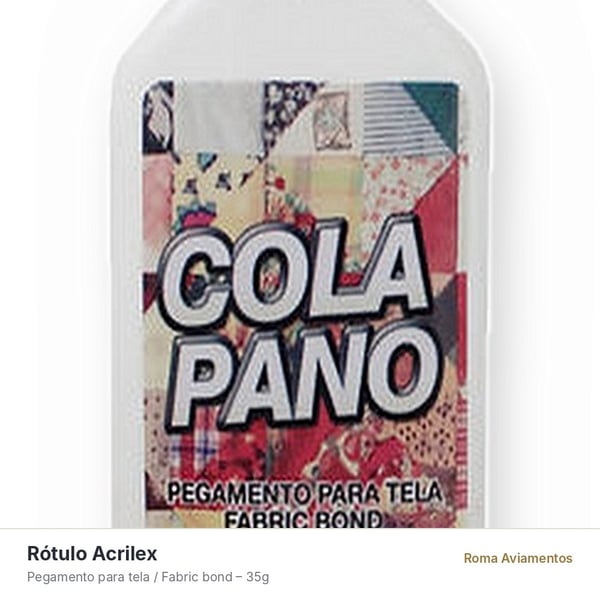 Cola Pano Acrilex 35g - detalhe do rótulo