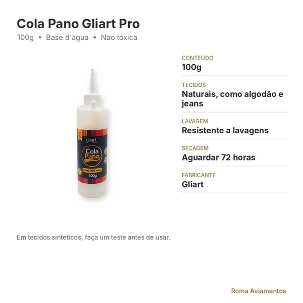 Cola Pano Gliart Pro 100g - ficha técnica