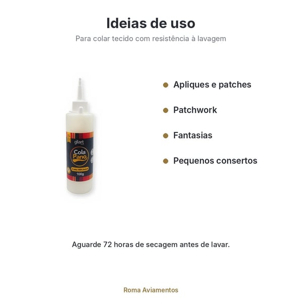 Cola Pano Gliart Pro 100g - ideias de uso em tecido