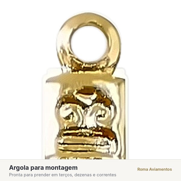 Argola do crucifixo dourado para montagem de terços e correntes