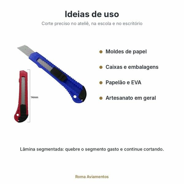 Estilete Profissional 15mm com Trava - ideias de uso