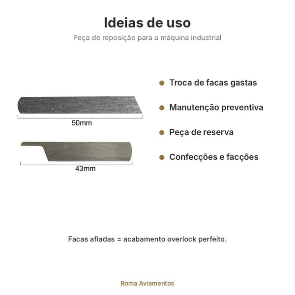 Faca de Overlock e Interlock Superior e Inferior - ideias de uso