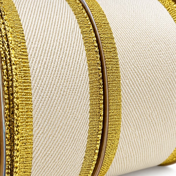 Textura fio metálico dourado Fita Decorada Aramada 1918