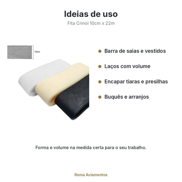 Ideias de uso: Fita crinol 10cm x 22m