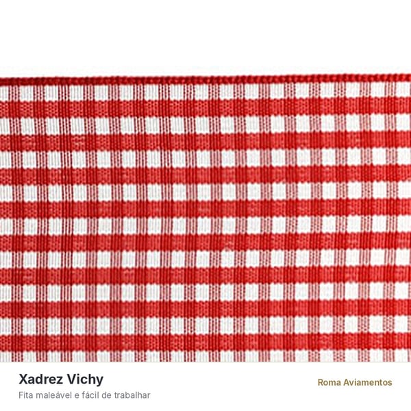 Detalhe da Fita xadrez Vichy Princess 38mm x 10m
