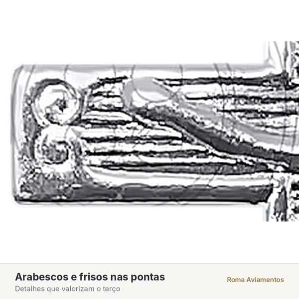 Arabescos e frisos do crucifixo da Trindade para terço