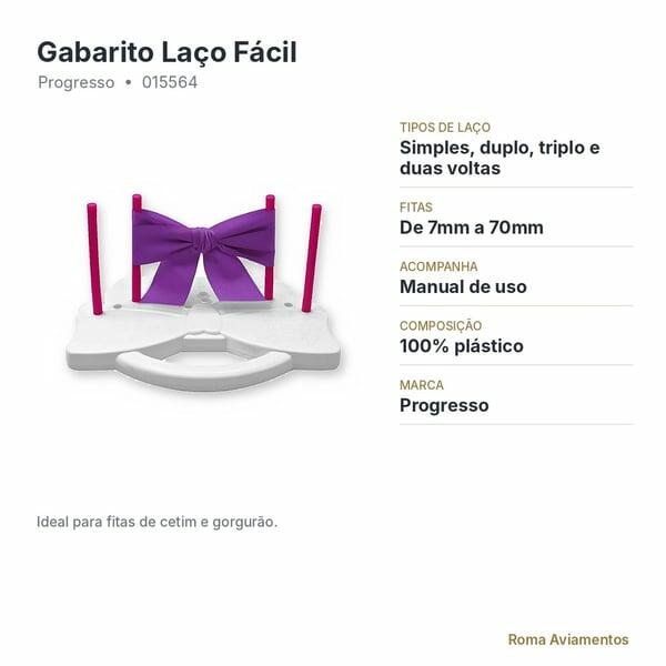 Gabarito para Laço Fácil Progresso - ficha técnica