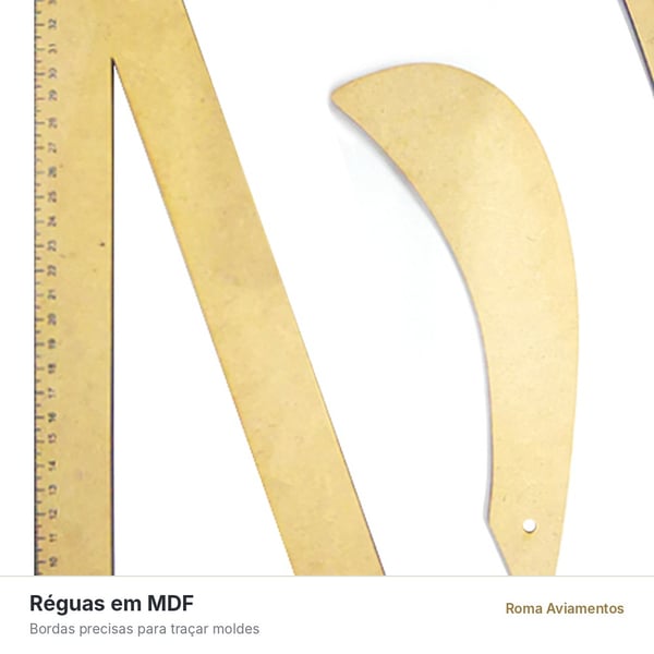 Kit Réguas de Modelagem em MDF - detalhe