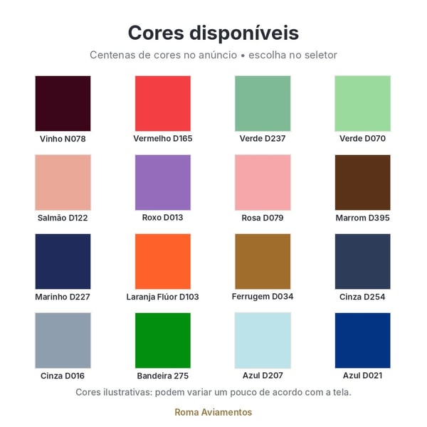 Cores disponíveis: Linha de bordar Vision 120 Resistente cone 4.000m