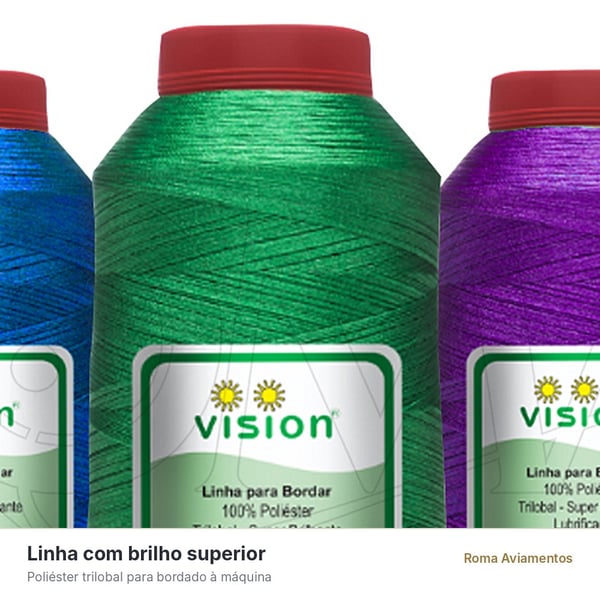 Detalhe da Linha de bordar Vision 120 Resistente cone 4.000m