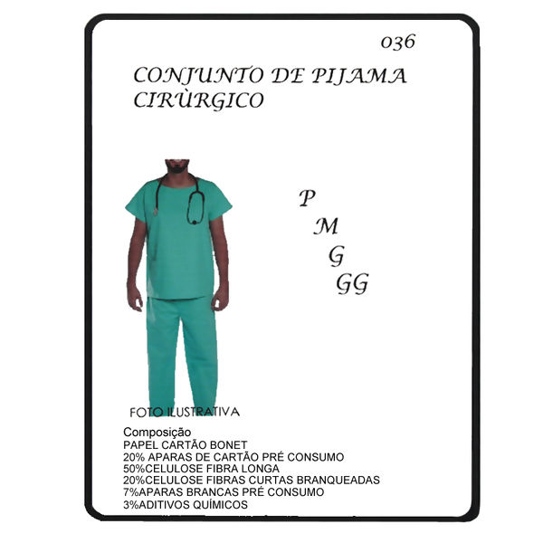 Molde nº 036 conjunto de pijama cirúrgico tam. P,M, G e GG -  34172