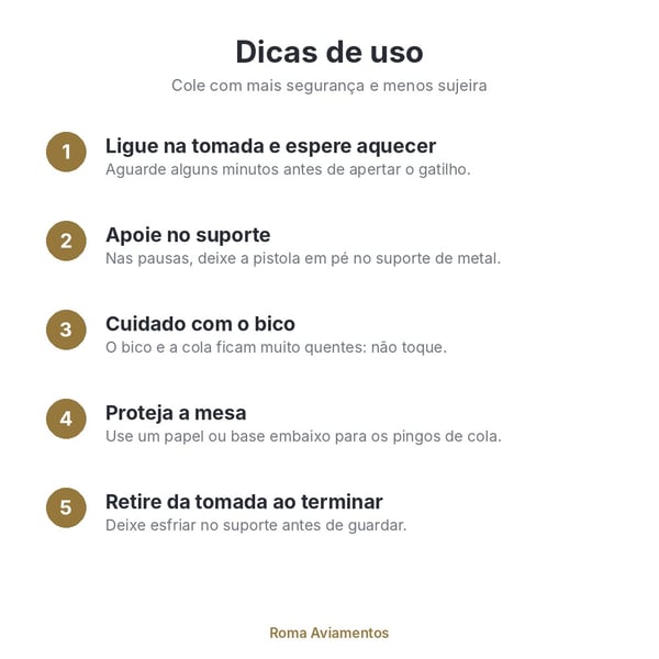 Dicas de uso da pistola de cola quente com segurança