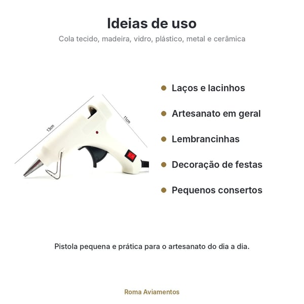 Ideias de uso da pistola de cola quente pequena no artesanato