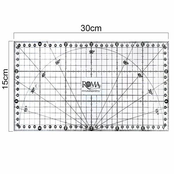 Régua acrílica milimetrada - 15 x 30cm - 034620